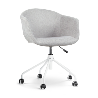Nout-Otis bureaustoel wit onderstel - Gestoffeerde zitting met armleuningen