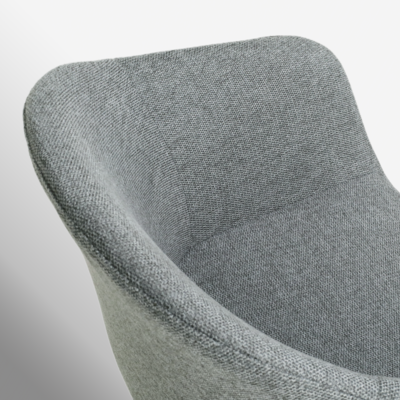 Nout-Otis bureaustoel wit onderstel - Gestoffeerde zitting met armleuningen