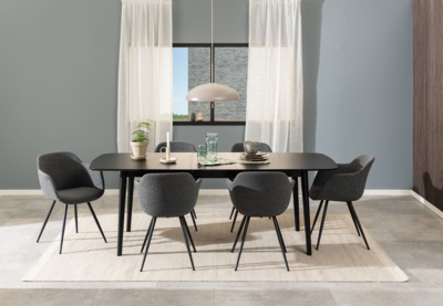 Kristiansand Eetkamertafel - 180 x 90 cm - Zwart