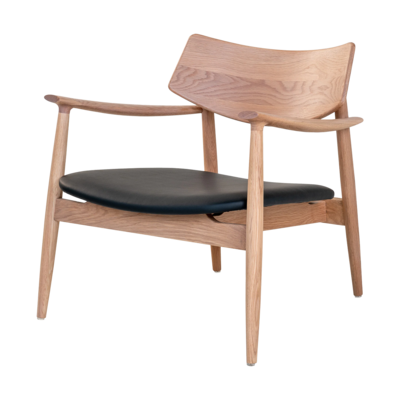 Fauteuil Oliver hout met kunstleren zitting