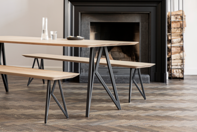 Studio HENK tafel Butterfly Rechthoekig - wit frame, HPL Fenix bianco kos