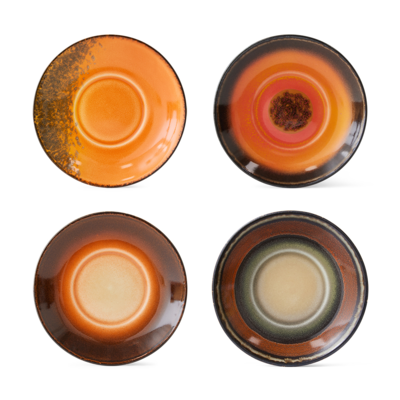 HKLiving 70's Ceramics Saucers Roasts - set van 4