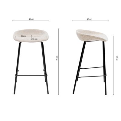 Kick barkruk Riga - 70 cm