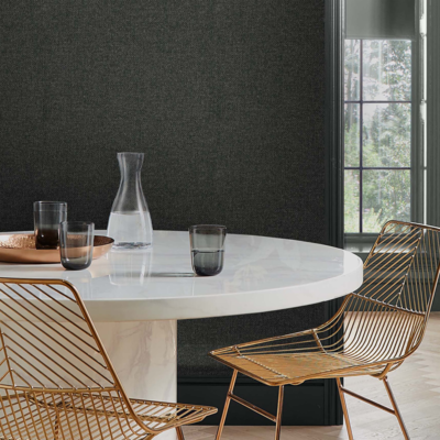 Graham &amp; Brown vliesbehang met vinyl toplaag Twill Deep Grey