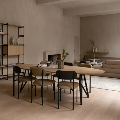 Studio HENK tafel Slim X-type Ovaal, zwart frame - Smart Collectie