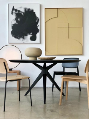 Loods 5 eettafel Grayson antraciet