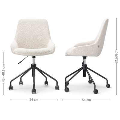 Bureaustoel Nout-Isa - zwart onderstel