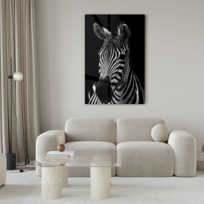 Walljar acrylglas schilderij - Mysterious Zebra