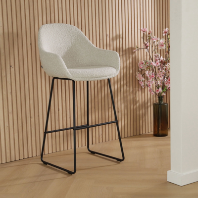 Barkruk Nino-Mae zwart onderstel - 65 cm