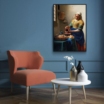 Walljar poster ingelijst - Johannes Vermeer - Het Melkmeisje II