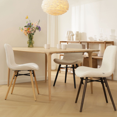 Eetkamerstoel Nena-Fé walnoot houten onderstel