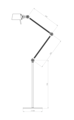 Tonone vloerlamp Bolt 2 arms