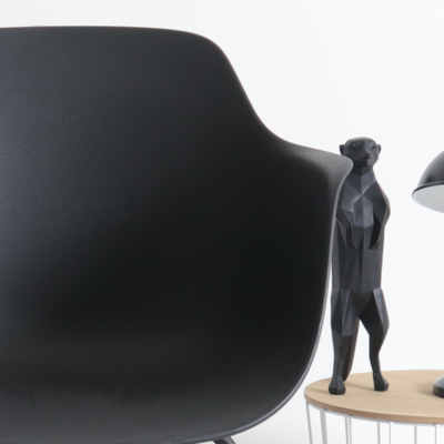 Eetkamerstoel Nora-Puk wit onderstel - met armleuningen