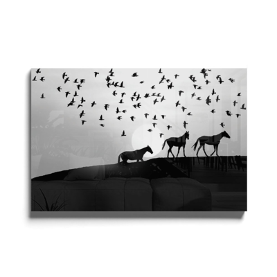 Walljar acrylglas schilderij - Distant Horses