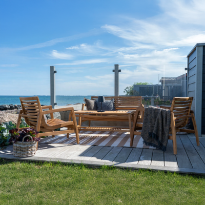 Houten tuin loungeset Tristan - 4delig - met zitkussens