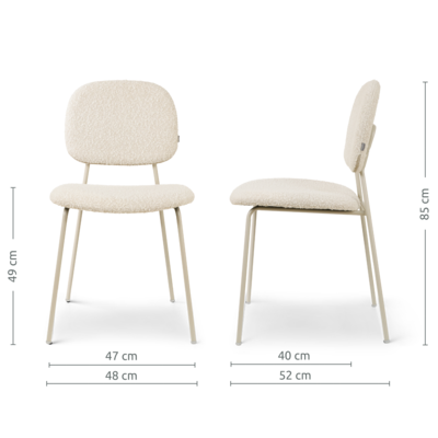 Eetkamerstoel Jasmijn - grijsbeige onderstel