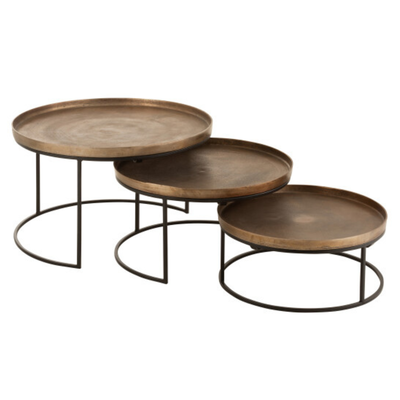 Bijzettafels Rond aluminium - Set van 3