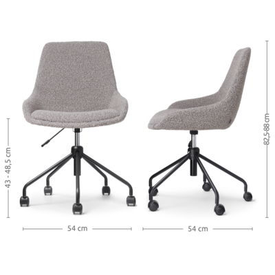 Bureaustoel Nout-Isa - zwart onderstel