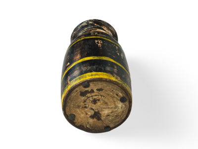 Lampvoet melkpot zwart/geel uniek