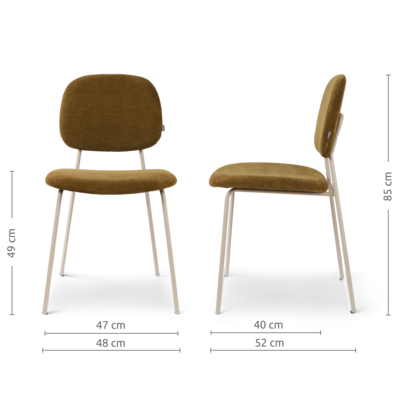 Eetkamerstoel Jasmijn - grijsbeige onderstel