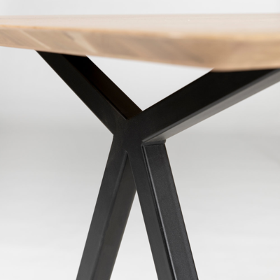 Studio HENK tafel Slim X-type Rechthoekig - zwart frame, zwarte beits