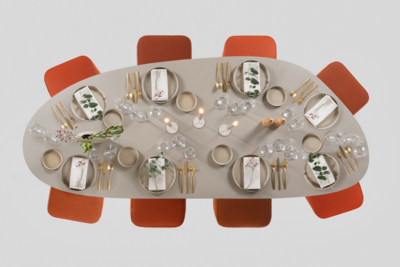 Studio HENK tafel Butterfly Blob - zwart frame, HPL Fenix nero ingo