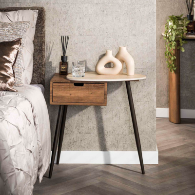 Nachtkastje Limestone Houtlook