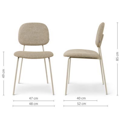 Eetkamerstoel Jasmijn - grijsbeige onderstel