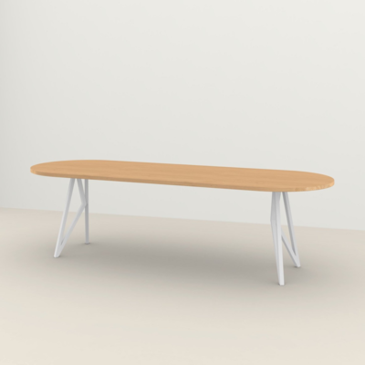 Studio HENK tafel Butterfly Plat ovaal - wit frame, hardwax light 3041