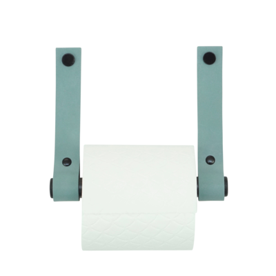 Leren toiletrolhouder (roldrager: zwart metaal)