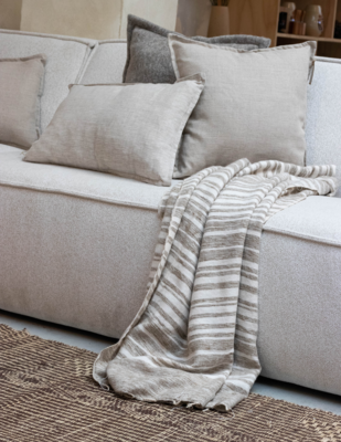 Kussen Linnen grof zand 58x37 cm