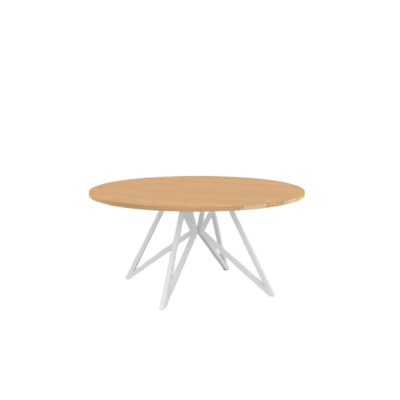 Studio HENK tafel Butterfly Rond QuadpodXL - wit frame, hardwax light 3041