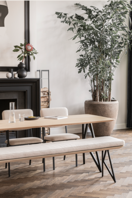 Studio HENK tafel Butterfly Rechthoekig - wit frame, hardwax light 3041