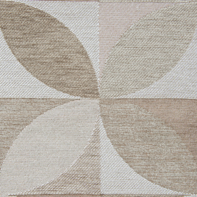 Vloerkleed Rondo beige grafisch met abstract bladerpatroon