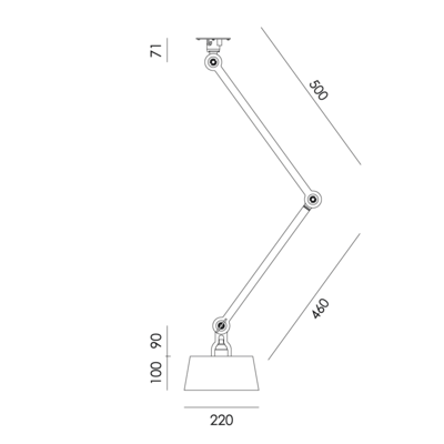 Tonone plafondlamp Bolt 2 arms Underfit Install
