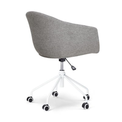 Nout-Otis bureaustoel wit onderstel - Gestoffeerde zitting met armleuningen