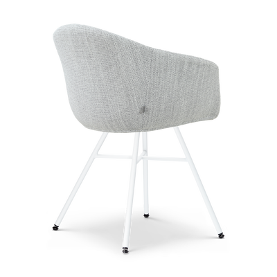 Eetkamerstoel Noa-Otis wit onderstel met armleuningen