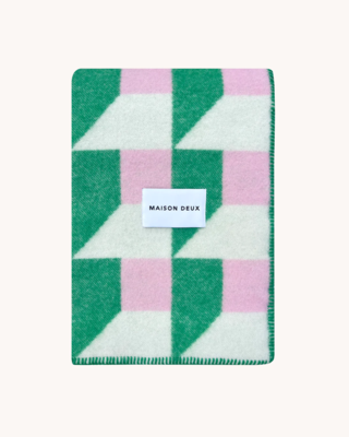 Maison Deux plaid Cubics Gras Roze