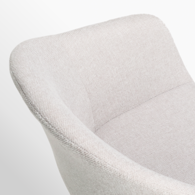 Nout-Otis bureaustoel wit onderstel - Gestoffeerde zitting met armleuningen