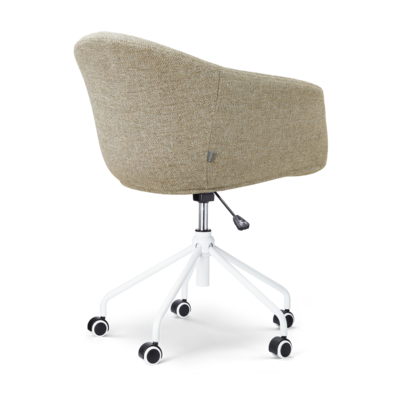 Nout-Otis bureaustoel wit onderstel - Gestoffeerde zitting met armleuningen