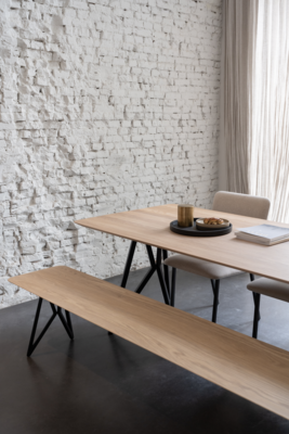 Studio HENK tafel Butterfly Rechthoekig - zwart frame, zwarte beits