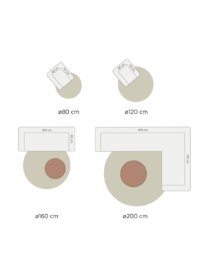 Vloerkleed Lago rond - Grey 22