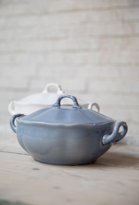 Heritage Dekschaal met deksel 22x9cm - Water Blue