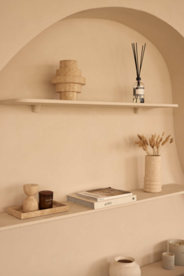 Travertine design kaarshouder