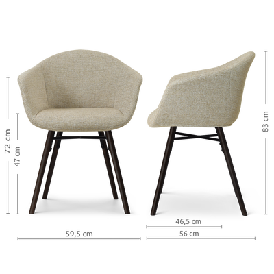 Eetkamerstoel Nena-Otis - zwart houten onderstel