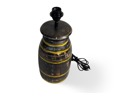 Lampvoet melkpot zwart/geel uniek