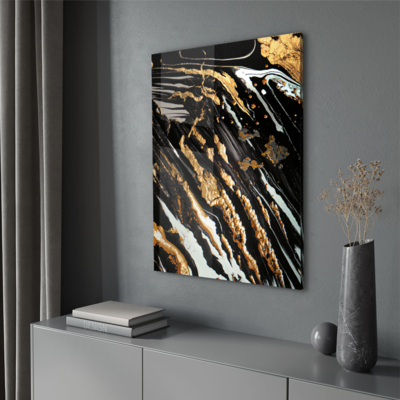 Walljar acrylglas schilderij - Golden paint