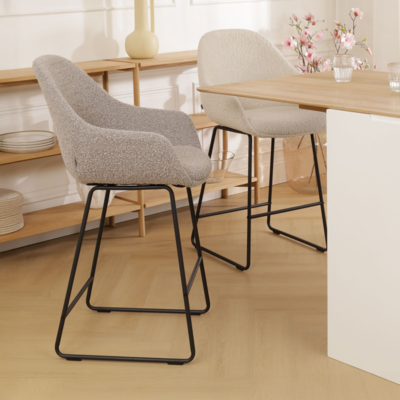 Barkruk Nino-Mae zwart onderstel - 65 cm