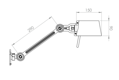 Tonone wandlamp Bolt bed side fit