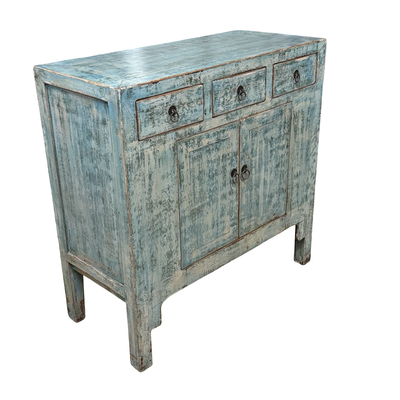 Kast blauw 3la 2deur uniek